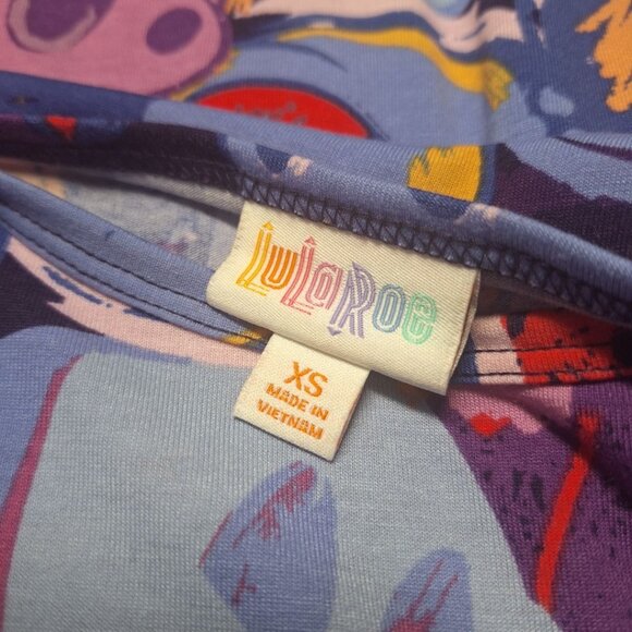 LuLaRoe Disney Irma Womens Size XS Mickey Mouse Tunic Shirt Purple Short Sleeve - Picture 4 of 7